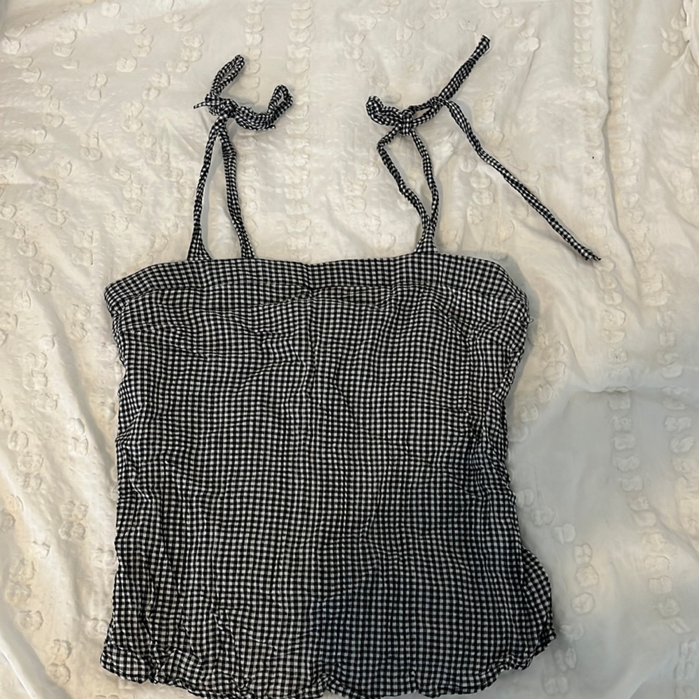 Gingham top with ties